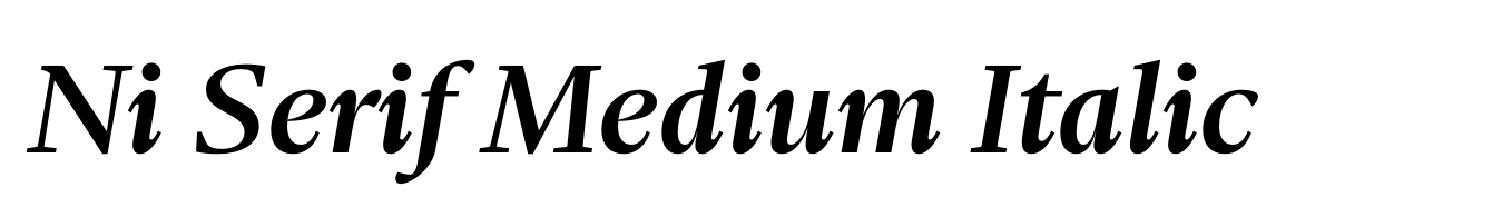 Ni Serif Medium Italic